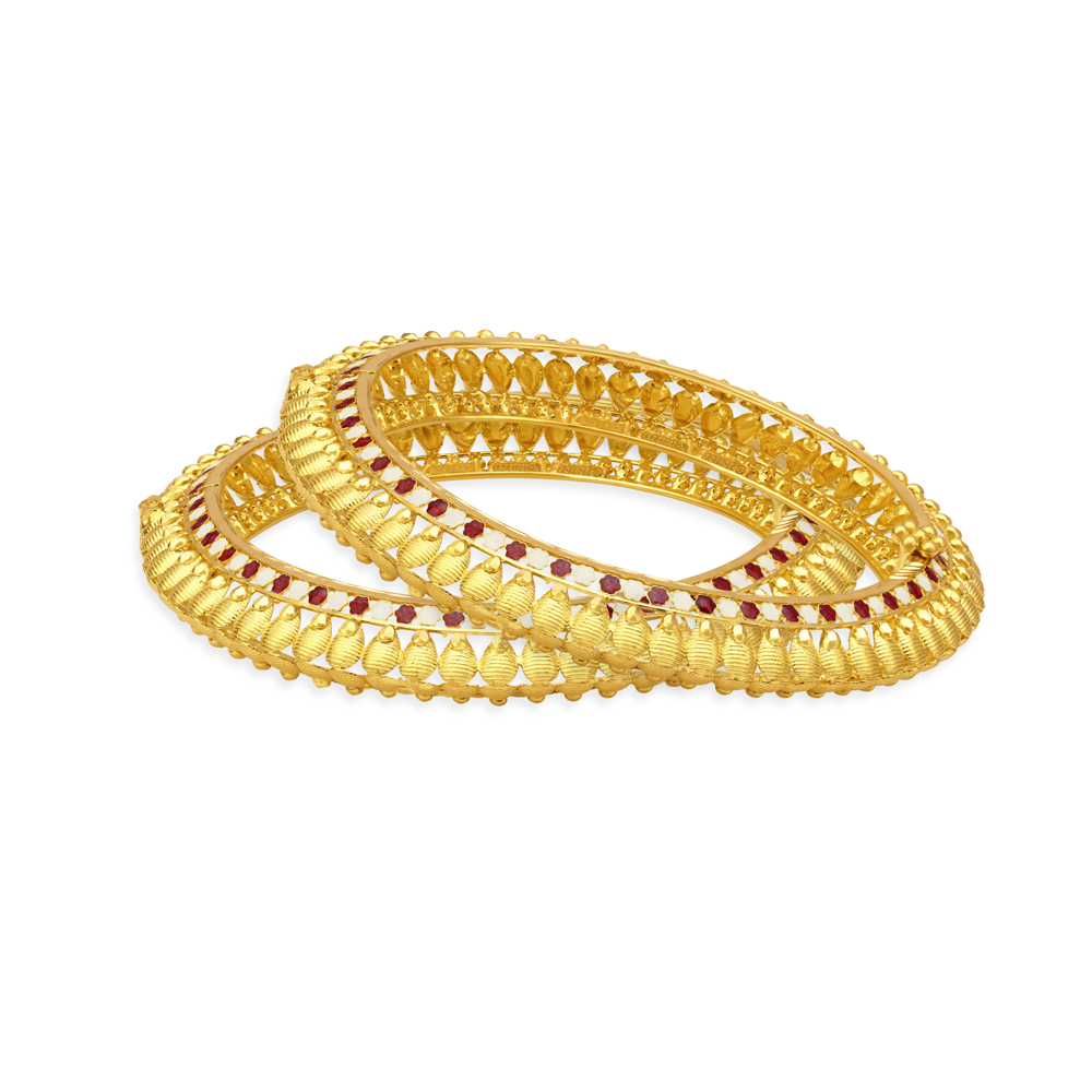 Detailed Gold and Enamel Bangles,,hi-res image number null
