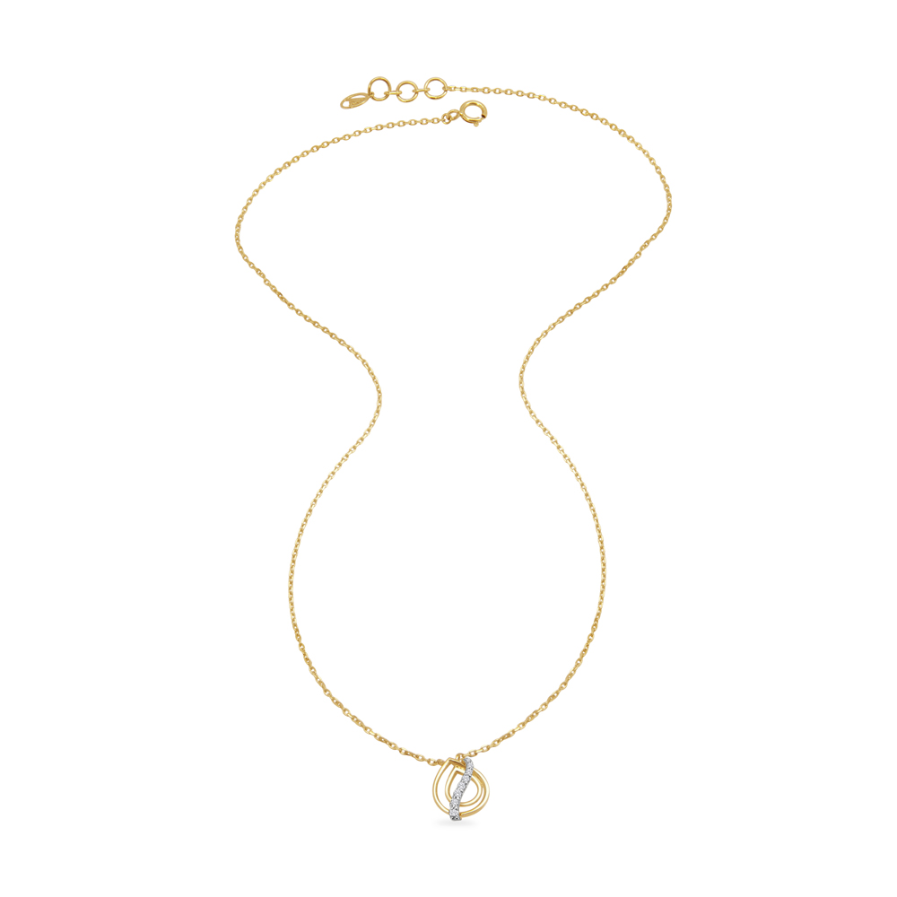 Diamonds & Teardrops Gold Pendant and Chain