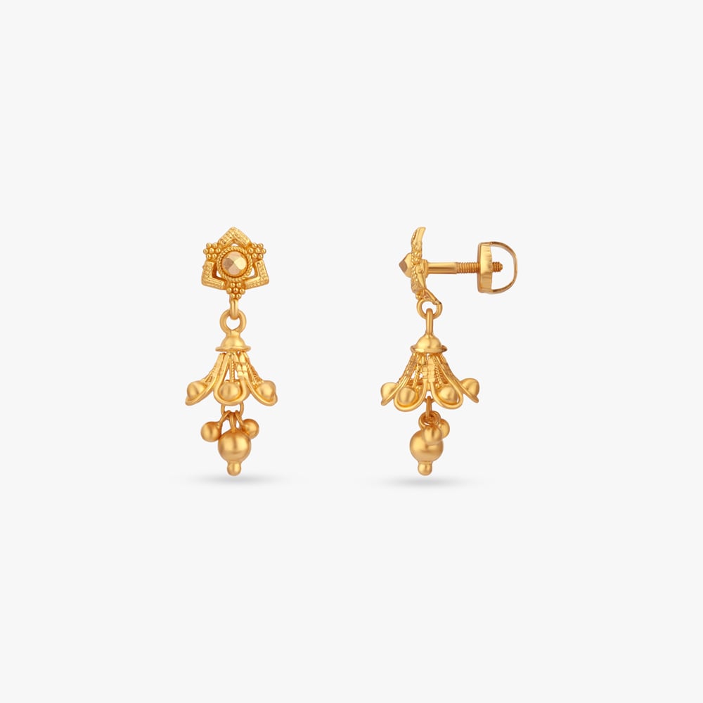 Tiny Tassels Gold Jumka Earrings for Kids,,hi-res image number null