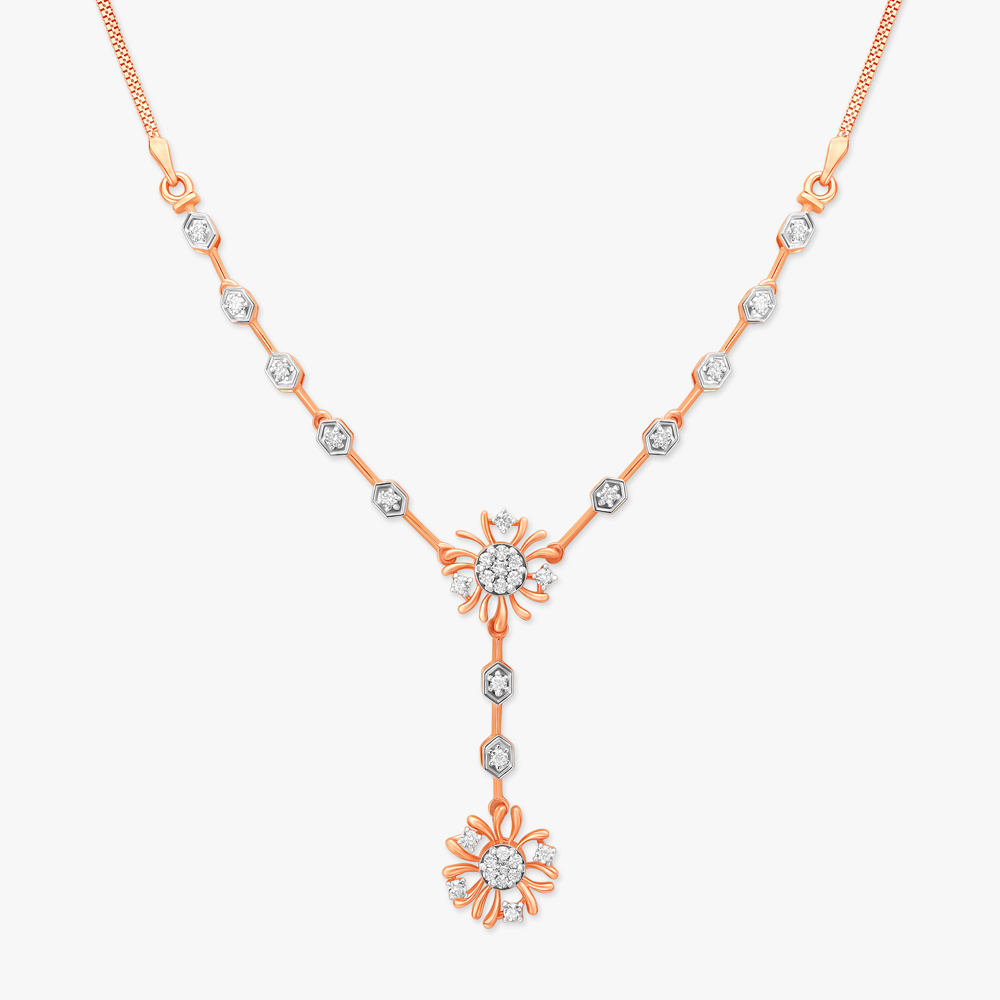 Cascading Flowers Diamond Necklace,,hi-res image number null