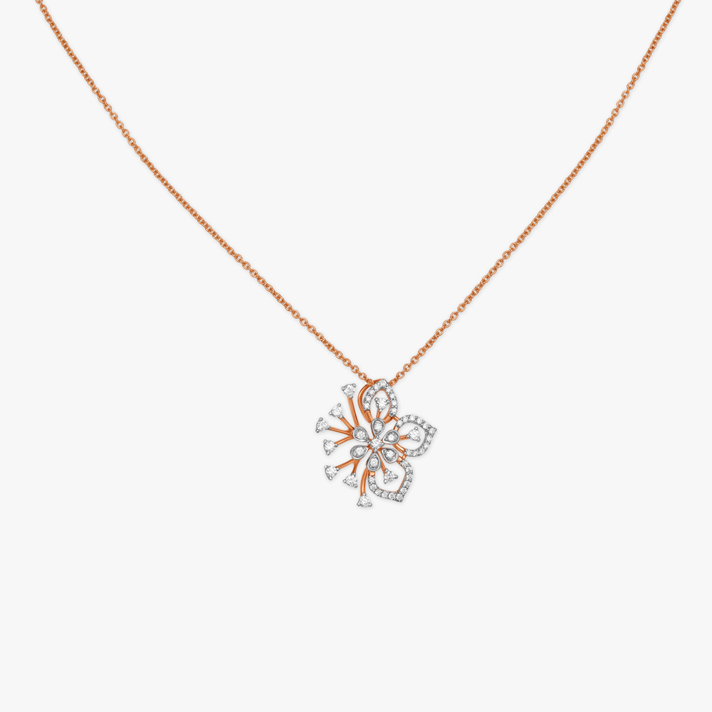 Delicate Flower Diamond Pendant with Chain,,hi-res image number null