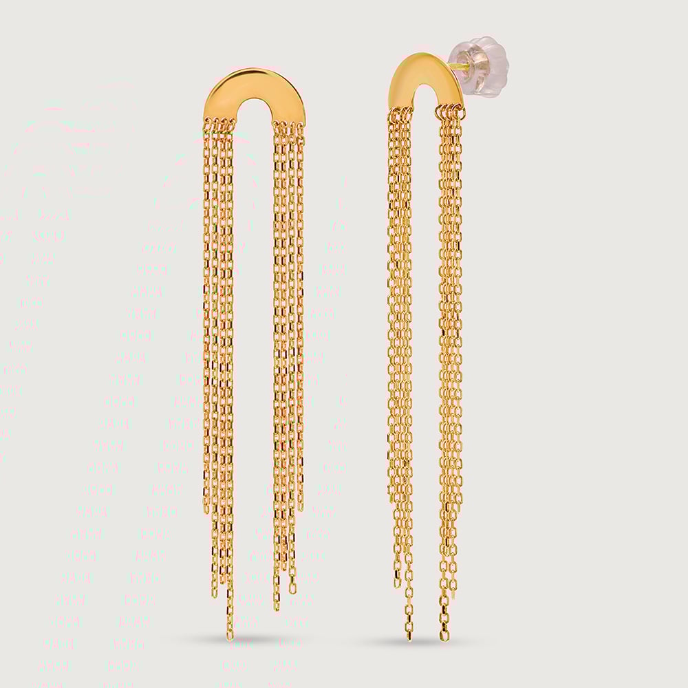 Chic Tassel 18KT Gold Drop Earrings,,hi-res image number null