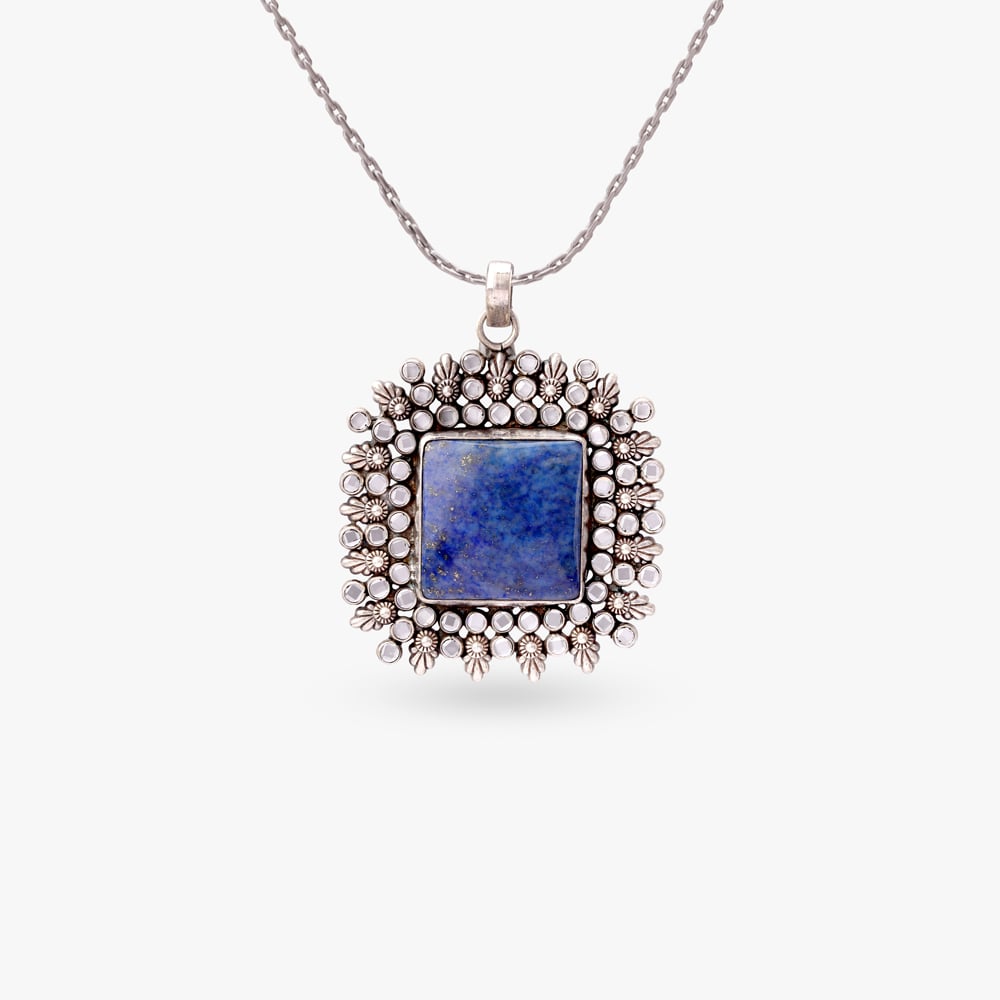 

Floral Frame Silver Pendant