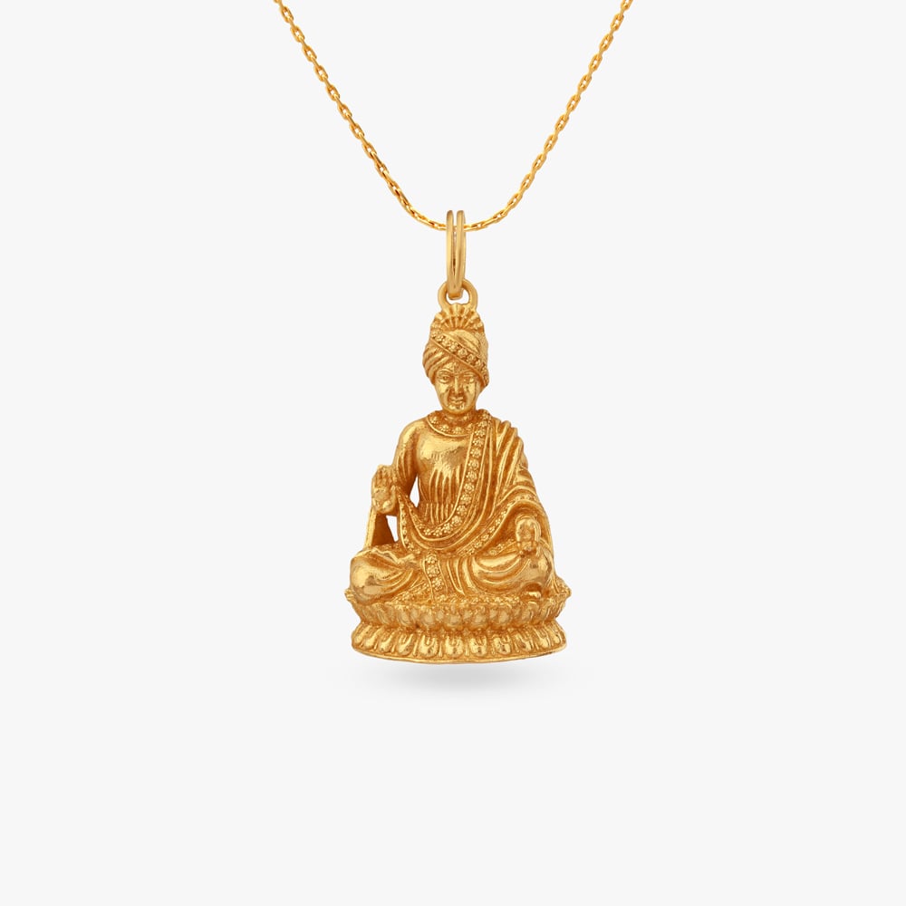 Serene Buddha Gold Pendant,,hi-res image number null