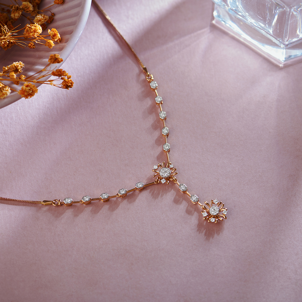 Cascading Flowers Diamond Necklace