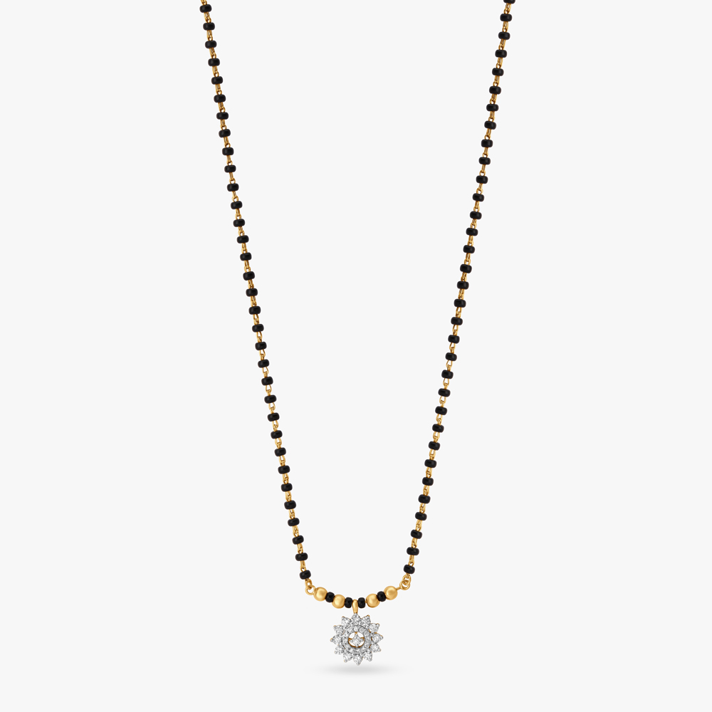 Sole Flower Diamond Mangalsutra,,hi-res image number null