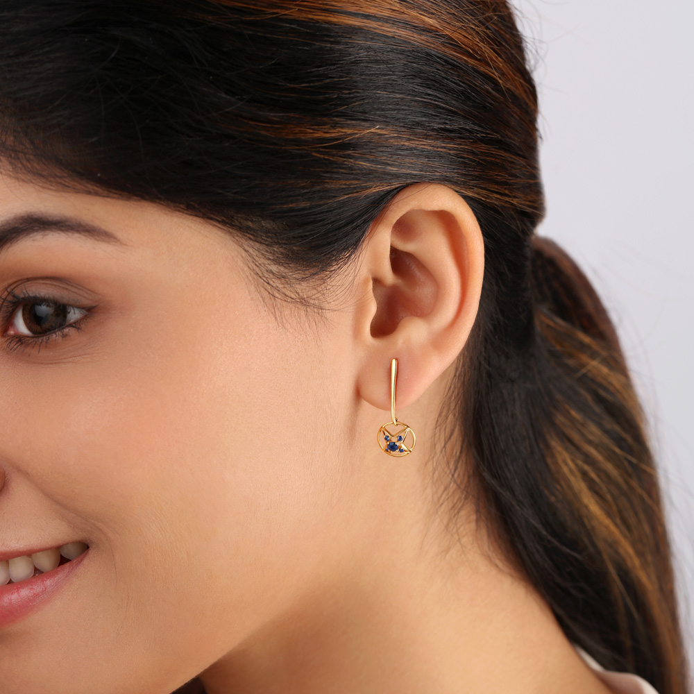 Sapphire Starscape14KT Drop Earrings,,hi-res image number null