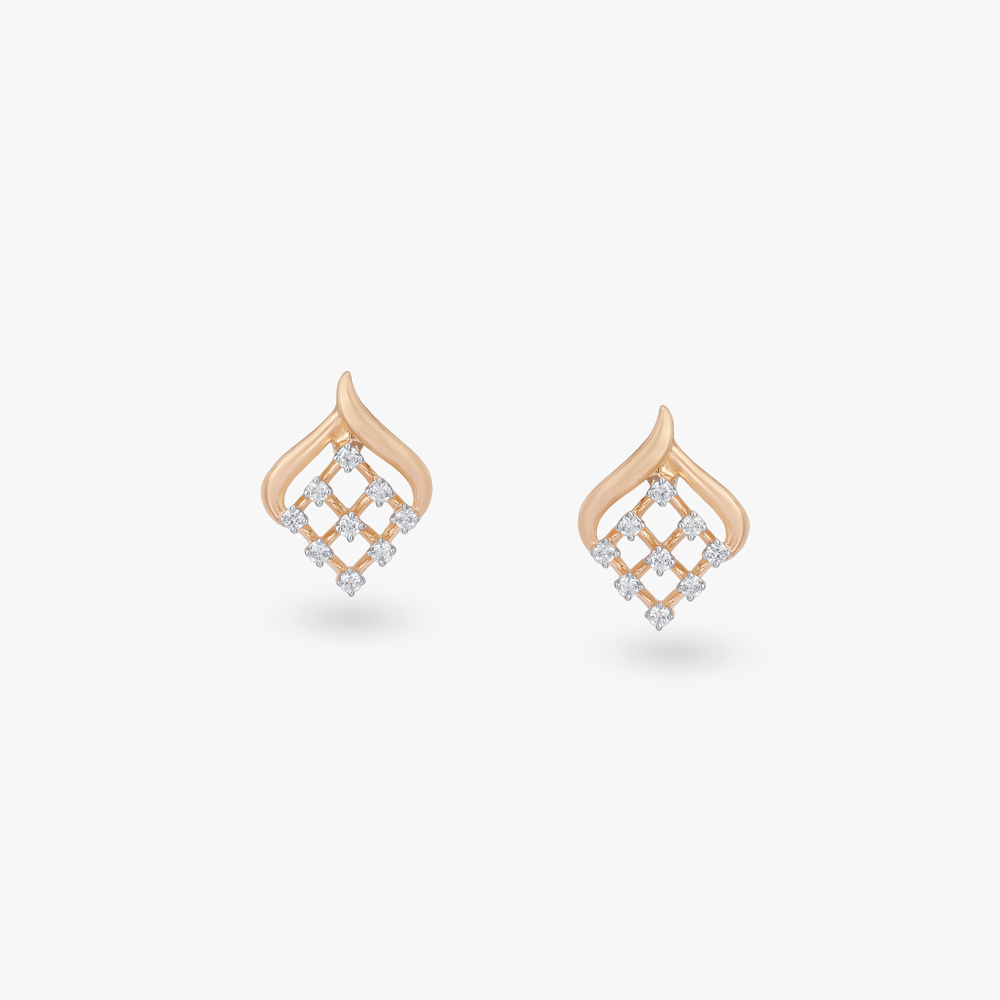Delicate Crest Diamond Stud Earrings,,hi-res image number null