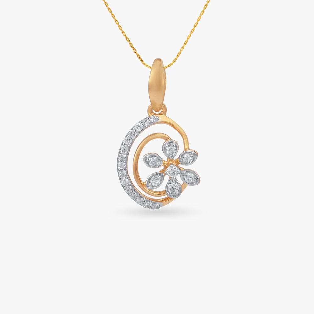 Swirl Bloom Diamond Pendant,,hi-res image number null