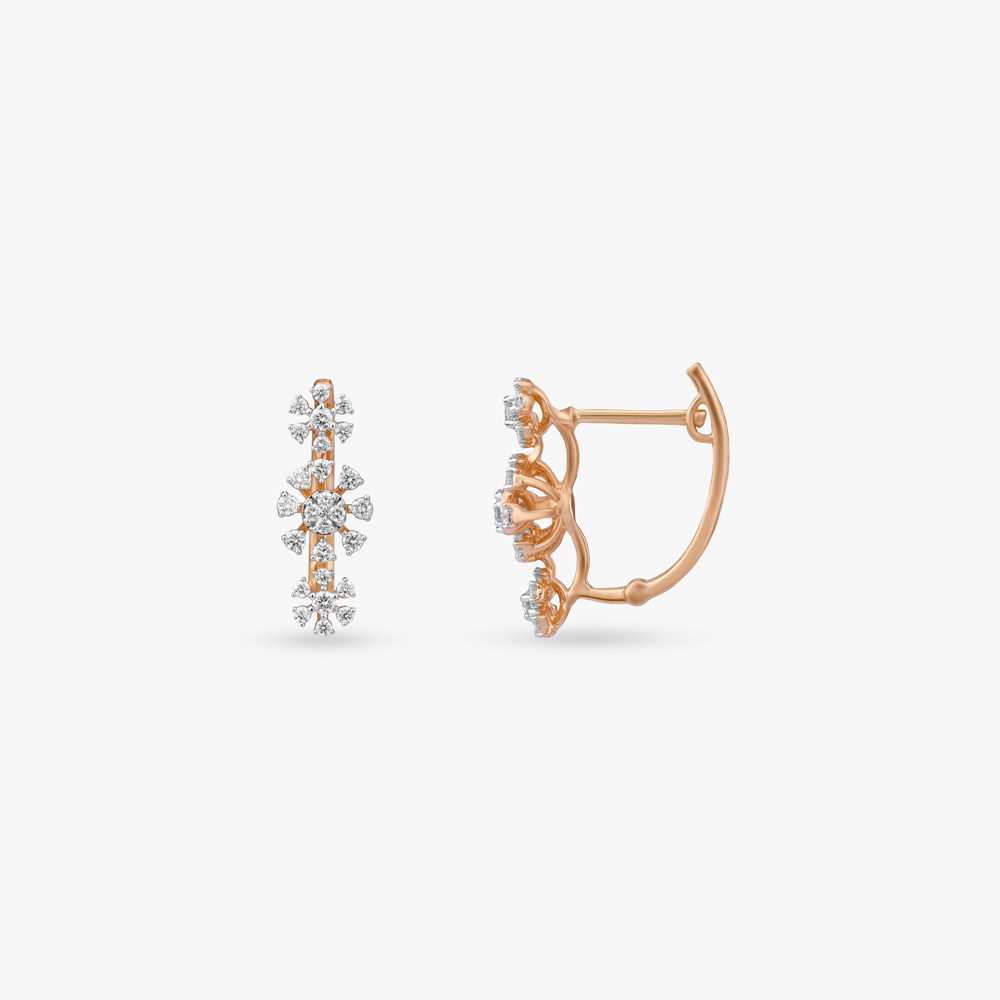 Radiant Petal Diamond Hoop Earrings,,hi-res image number null