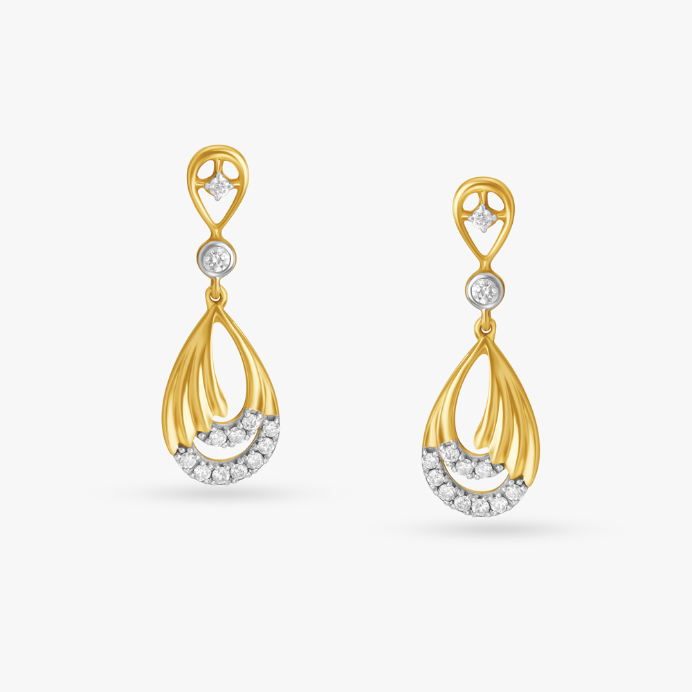 Sophisticated Dainty Diamond Drop Earrings,,hi-res image number null