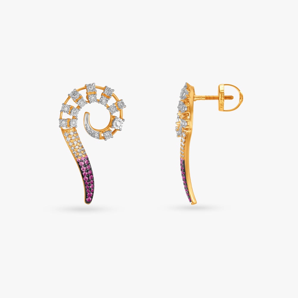 Twinkling Spiral Diamond, Sapphire and Ruby Necklace Set,,hi-res image number null