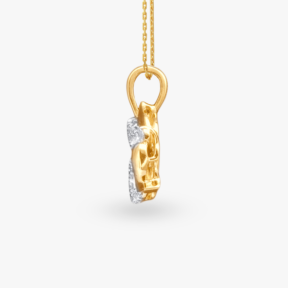 Butterfly Dreams Diamond Pendant and Earrings set for Kids,,hi-res image number null