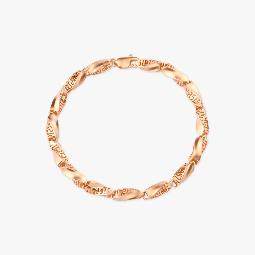 Linear Weave Gold Bracelet for Men,,hi-res image number null