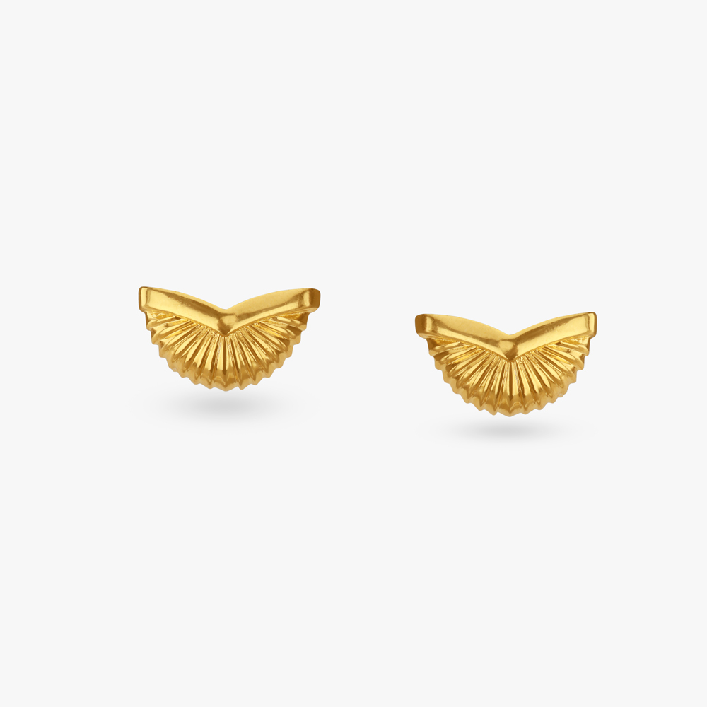 Radiant Crest Gold Stud Earrings,,hi-res image number null