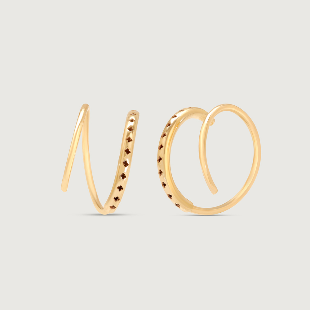 Galactic Spin Gold Hoop Earrings,,hi-res image number null