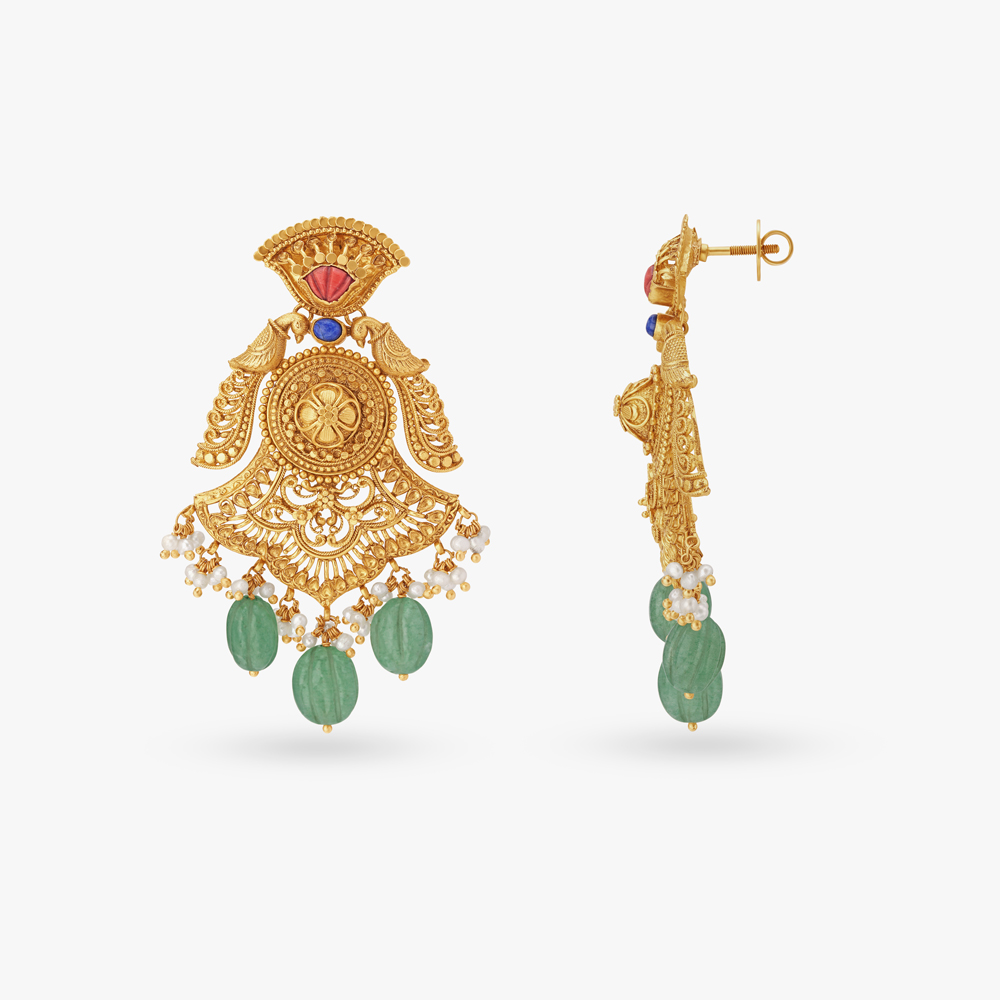 Sparkling Chandak Filigree Patterned Necklace Set,,hi-res image number null