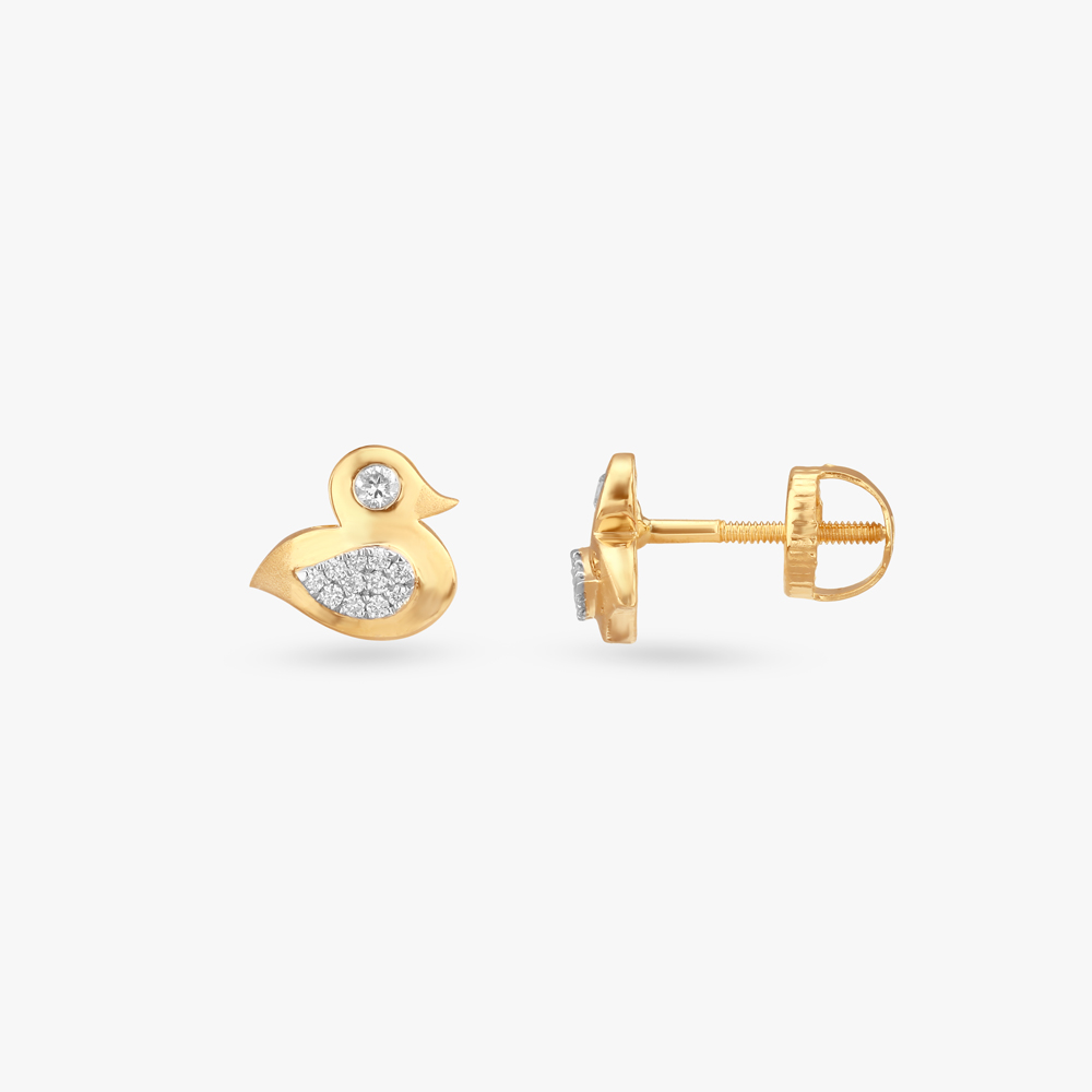Quack-tastic Sparkle Diamond Pendant and Earrings Set For Kids,,hi-res image number null
