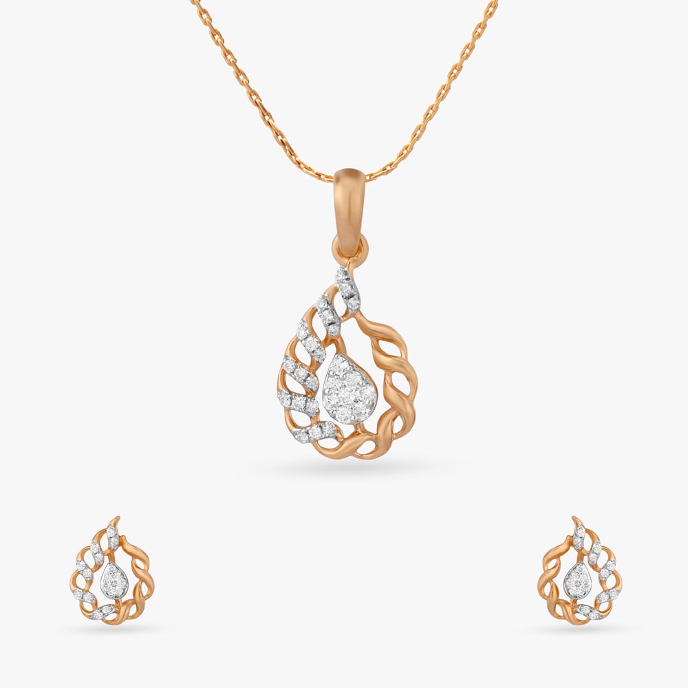 

Eternal Spark Diamond Pendant and Earrings Set