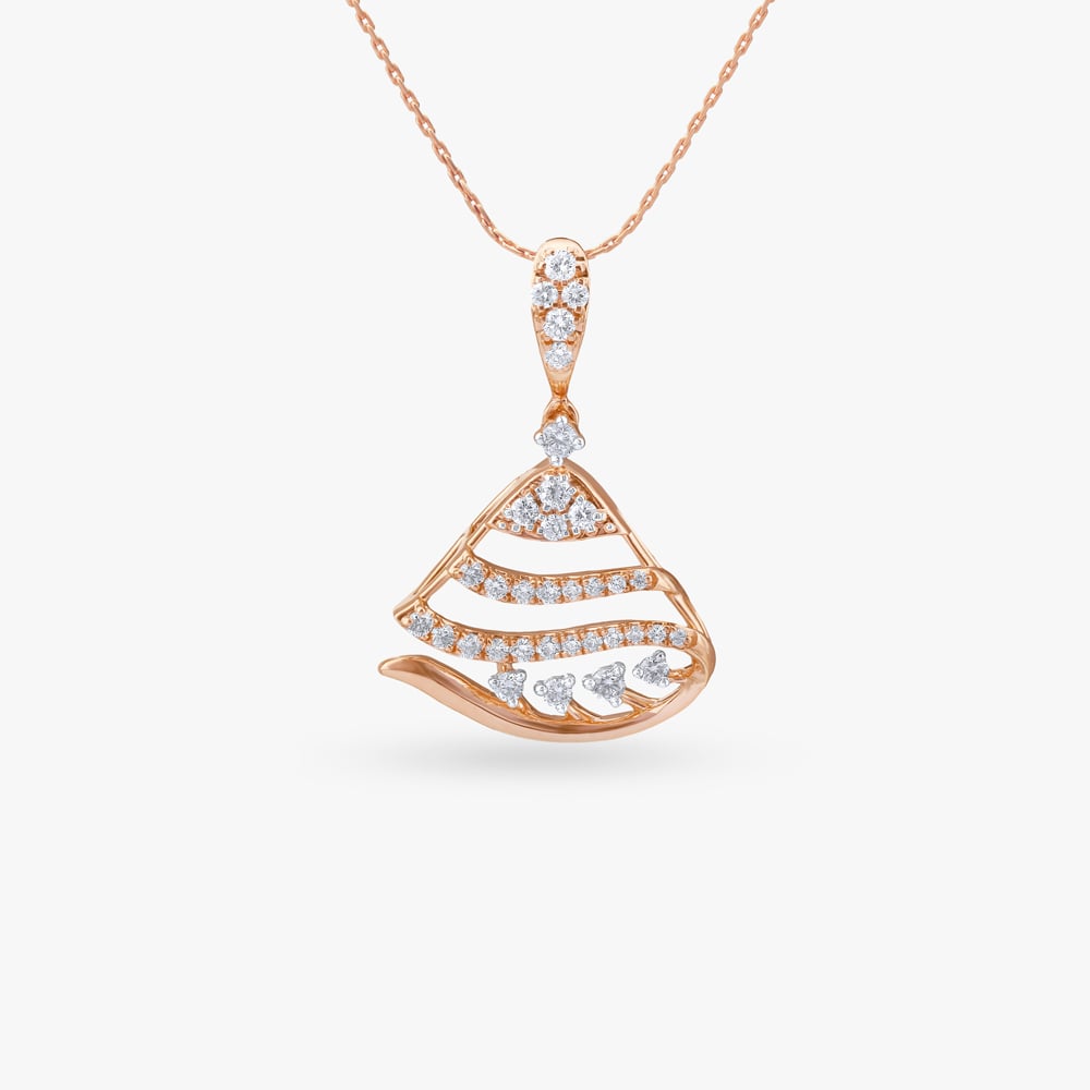 Wavy Triangle Diamond Pendant and Earrings Set,,hi-res image number null