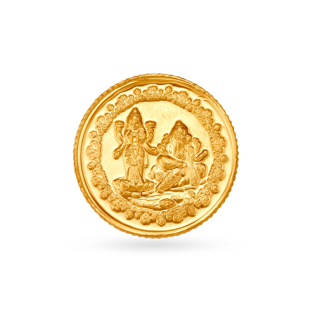 5 gram 24 Karat Gold Coin with Ganesha-Lakshmi Motif