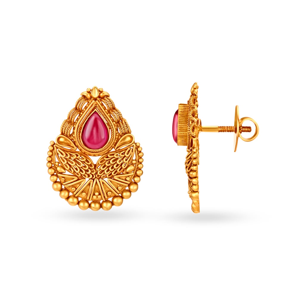 Vibrant Gold Pendant and Earrings Set,,hi-res image number null