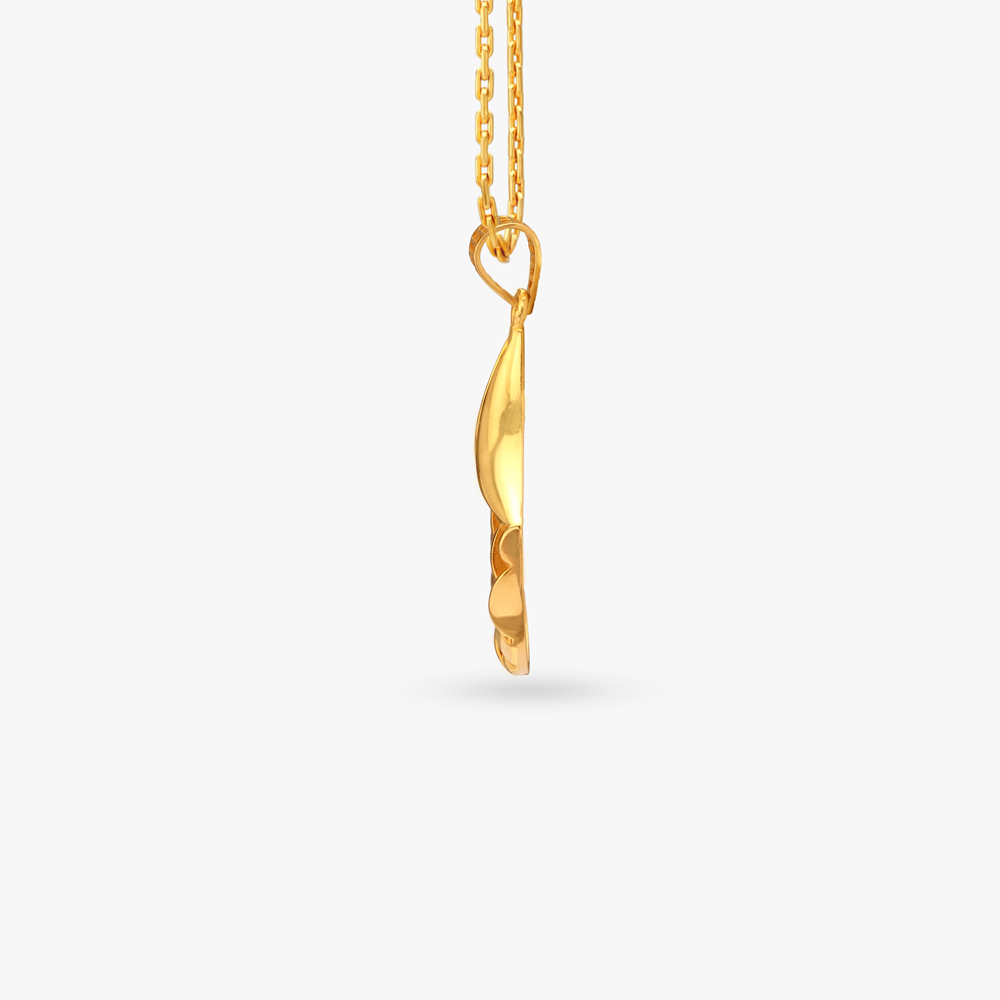 Gracefully Striped Gold Pendant and Earrings Set,,hi-res image number null