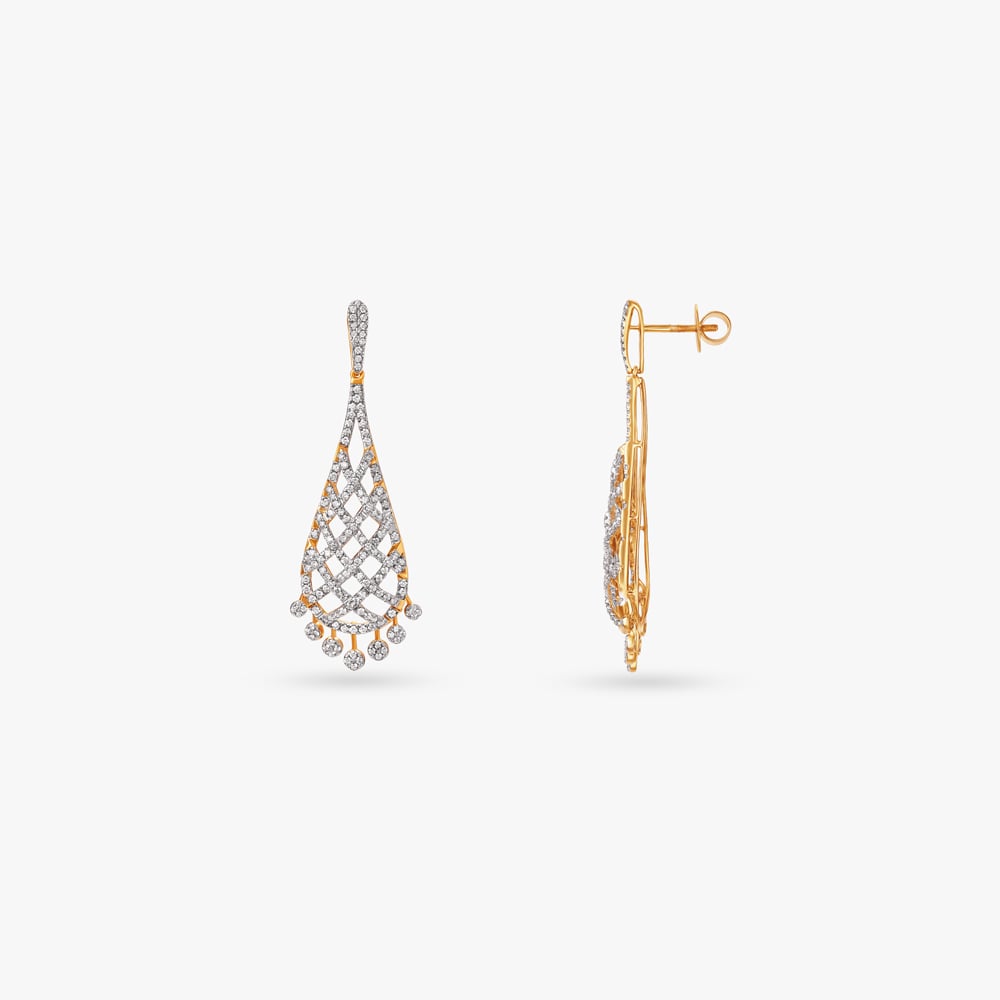 Lattice Luxe Diamond Chandelier Earrings,,hi-res image number null