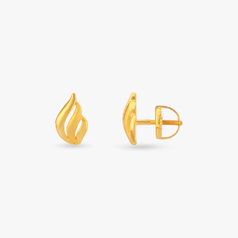 Lume Wave Gold Stud Earrings,,hi-res image number null