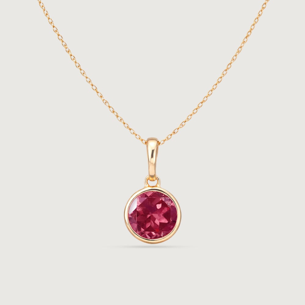 Structured Sleek Ruby Gold Pendant,,hi-res image number null