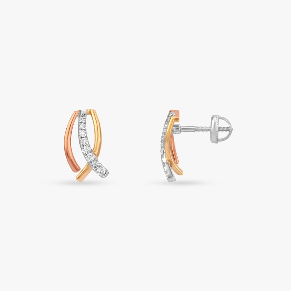 Entwined Spark Diamond Stud Earrings,,hi-res image number null
