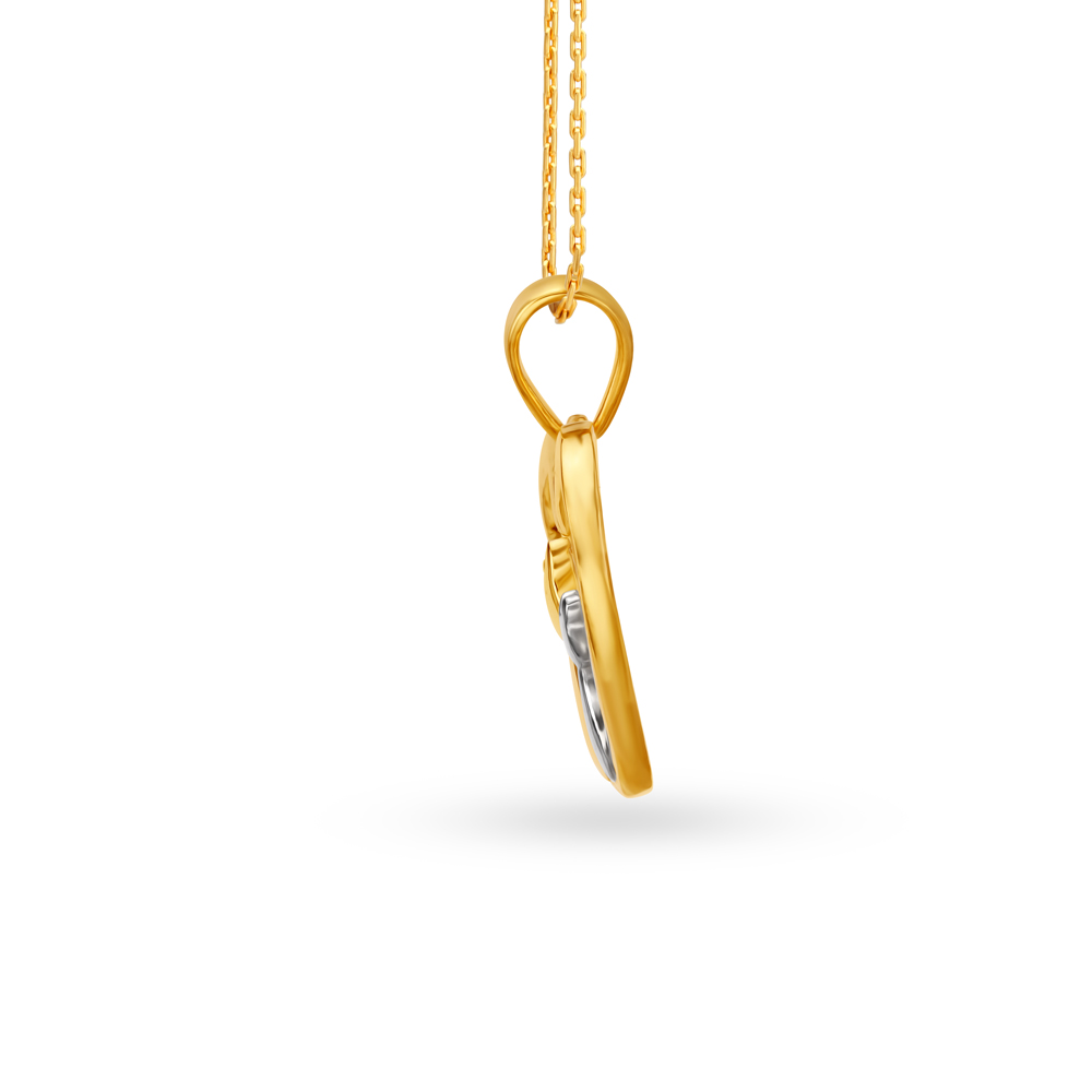 Lovable Kids Cat Gold Pendant In Heart Pattern,,hi-res image number null