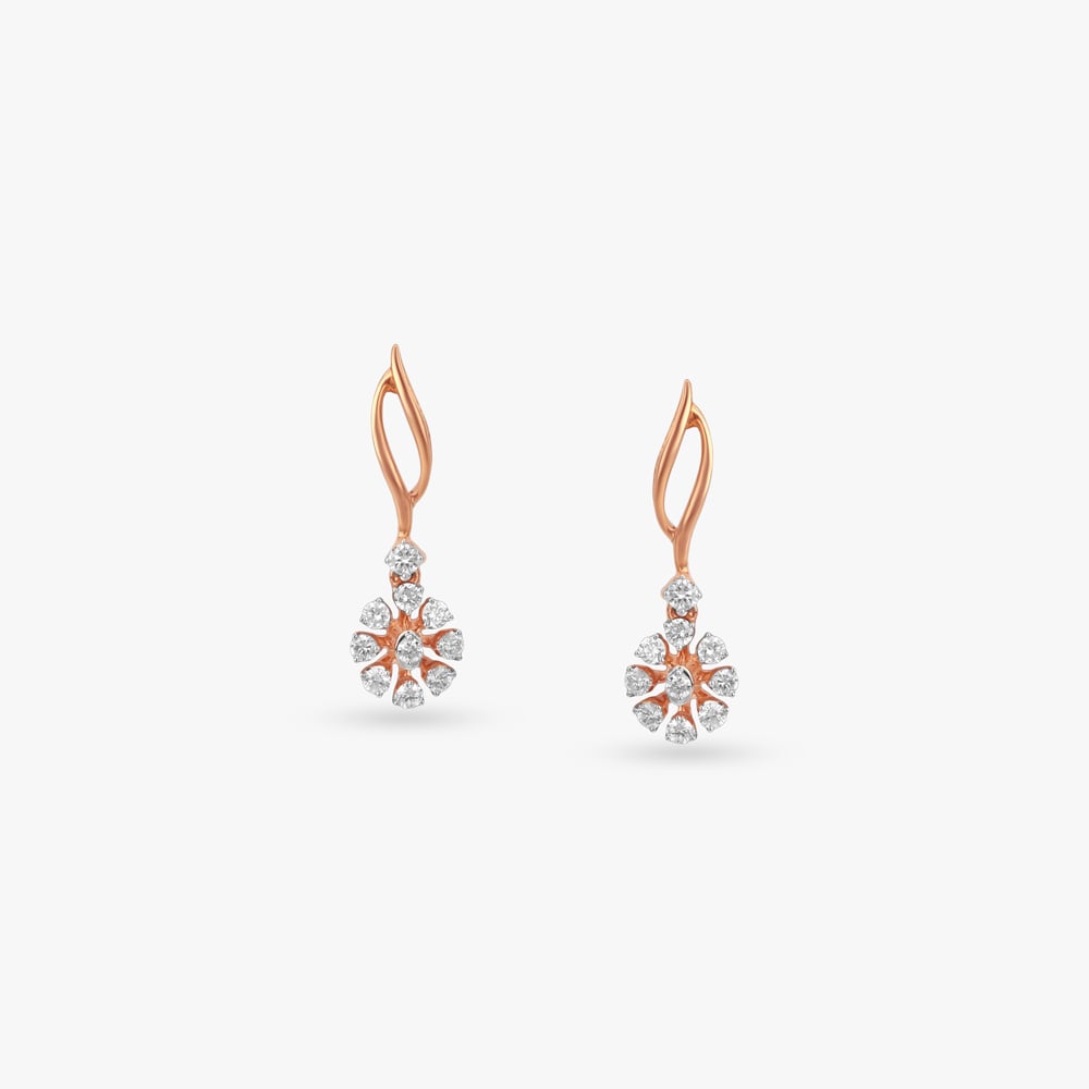 Floral Spark Diamond Drop Earrings,,hi-res image number null