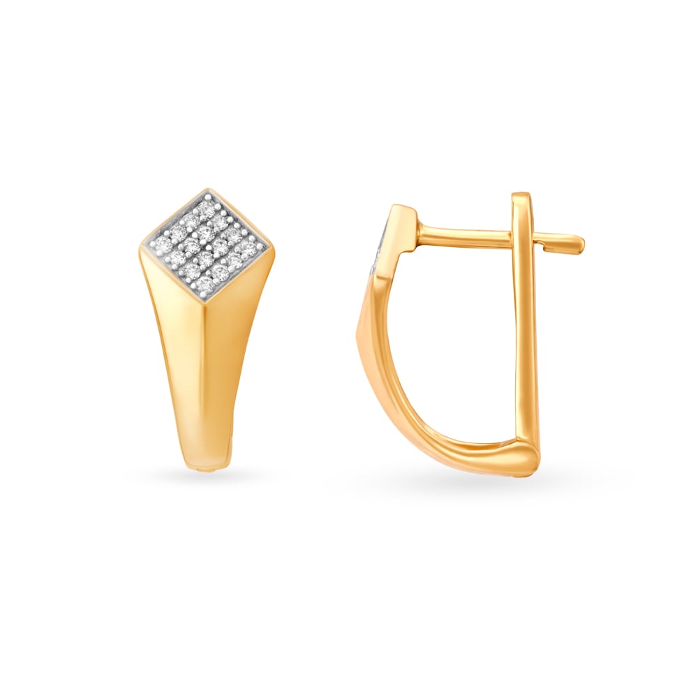 Elegant Minimal Diamond Hoop Earrings,,hi-res image number null