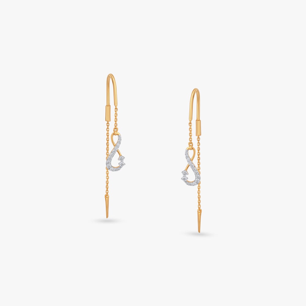 

Endless Curve Diamond Drop Earrings