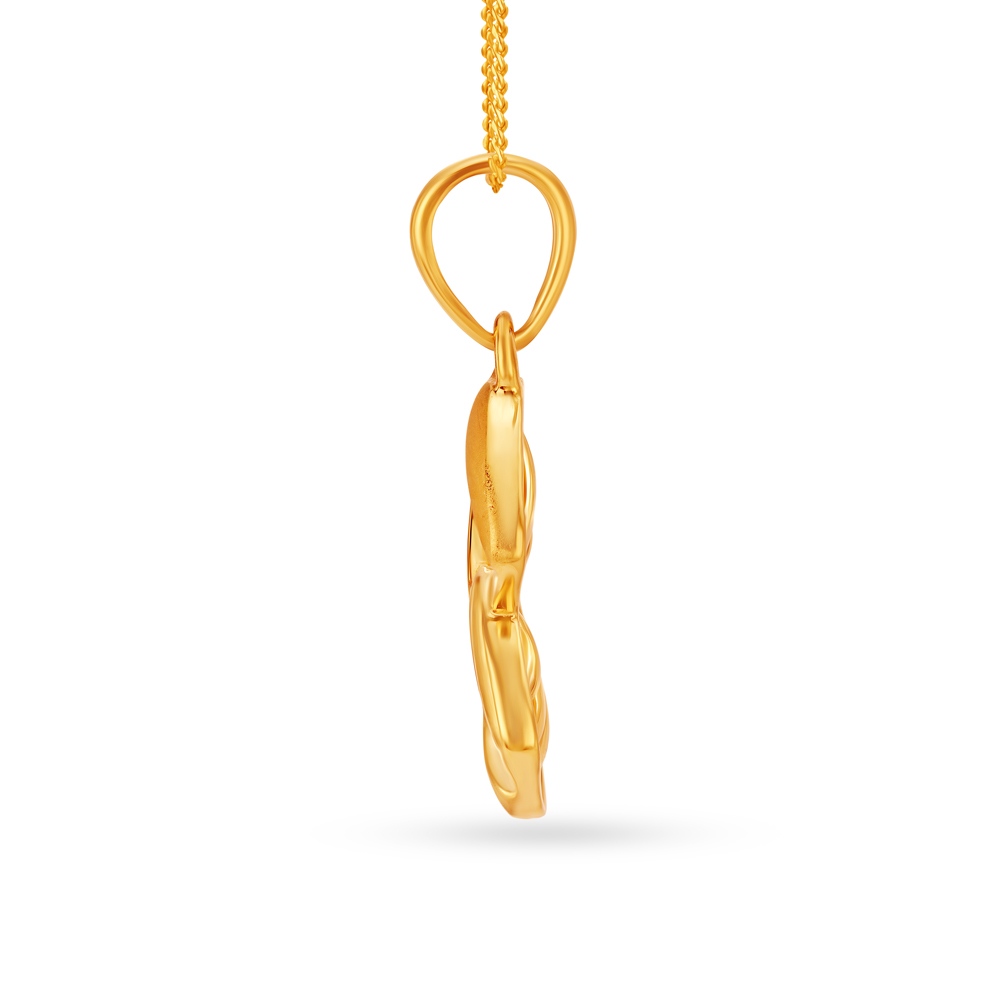 Interlocked Rhombic Pattern Gold Pendant,,hi-res image number null