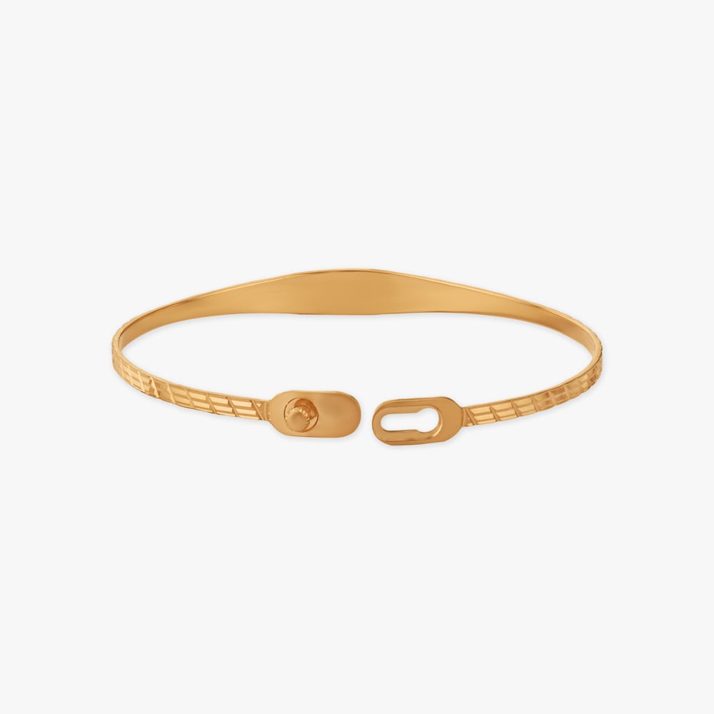 Contemporary Grid Gold Bangle,,hi-res image number null