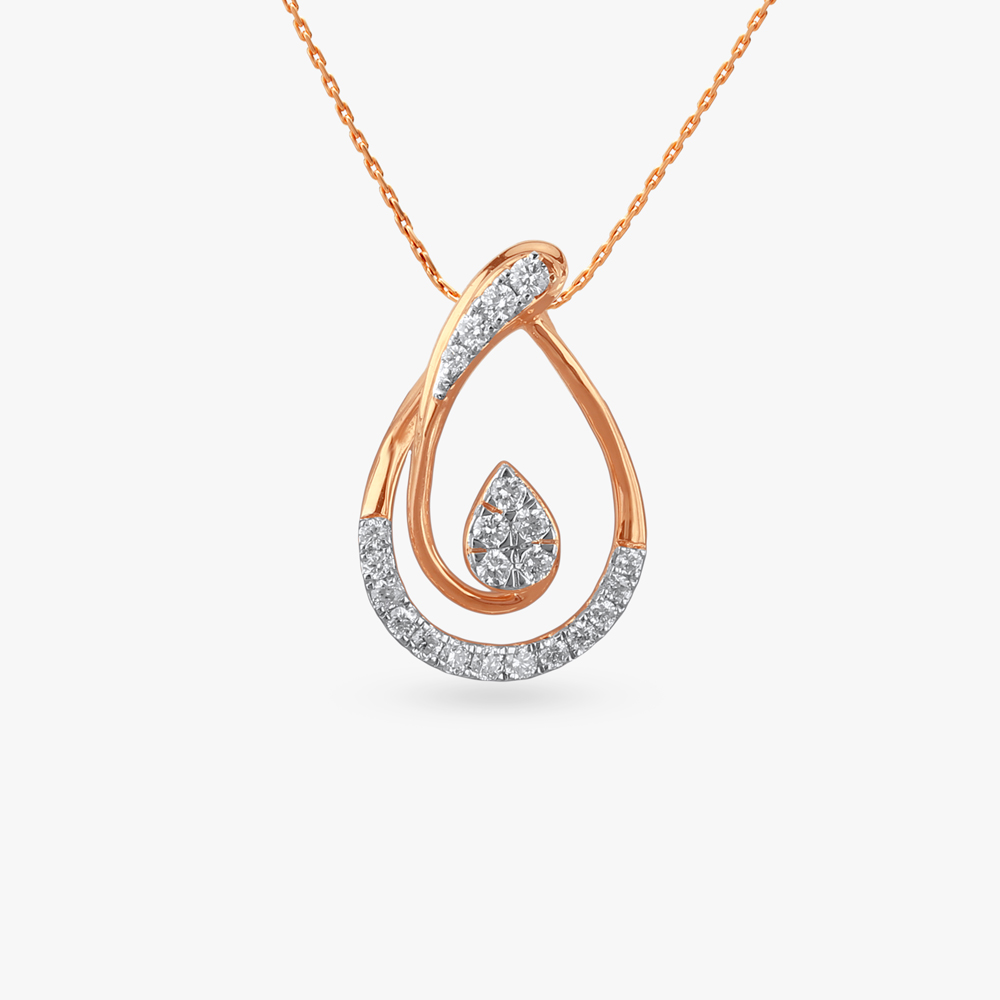 Swirl Teardrop Diamond Pendant,,hi-res image number null