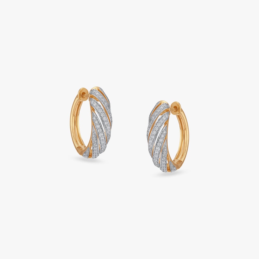 

Classic Twirl Diamond Hoop Earrings