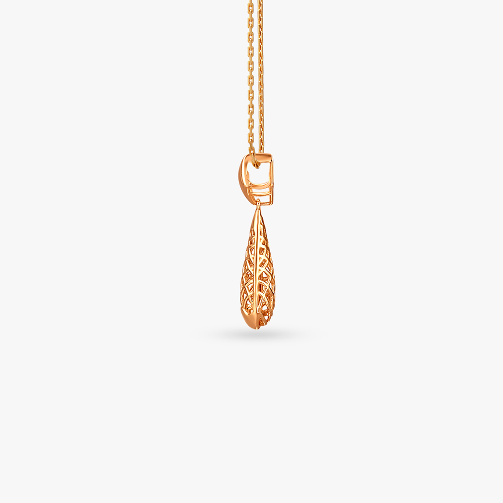 Contemporary Drape Gold Pendant,,hi-res image number null