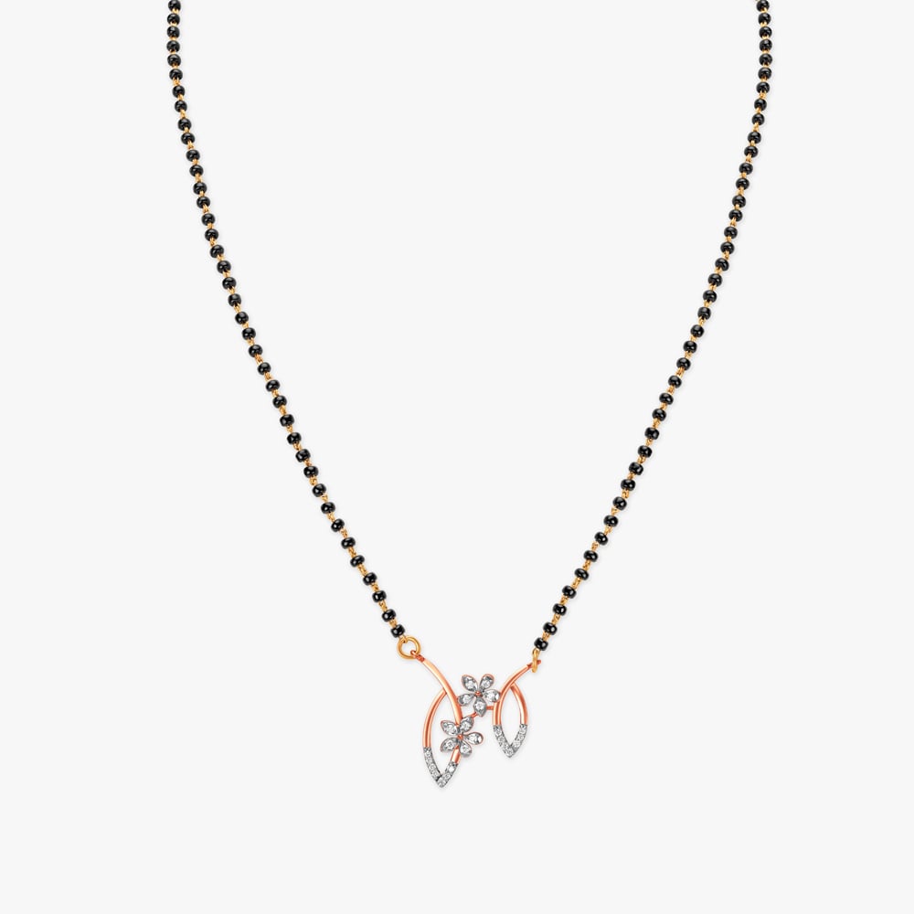 Leafy Sparkle Diamond Mangalsutra,,hi-res image number null