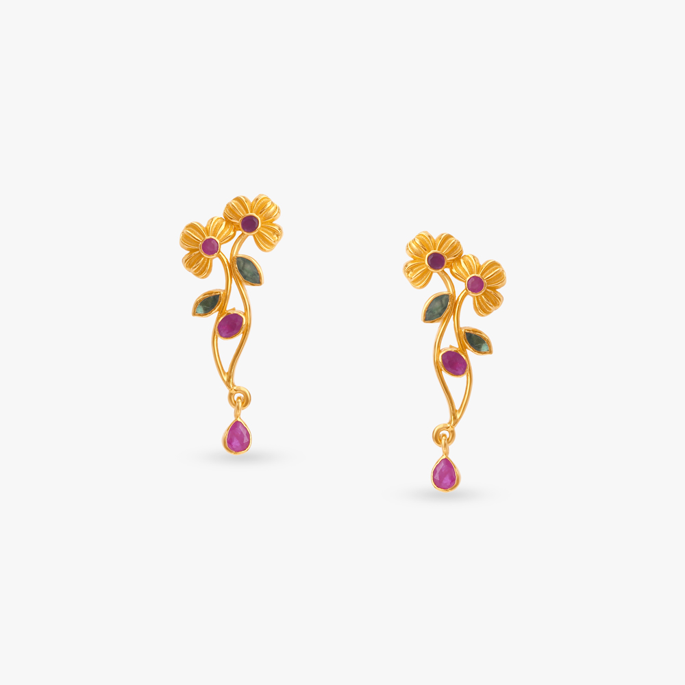 Vibrant Flower Drop Earrings,,hi-res image number null