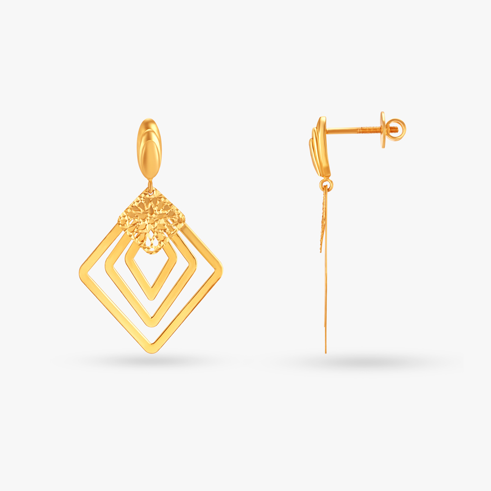 Edgy Geometric Drop Earrings,,hi-res image number null