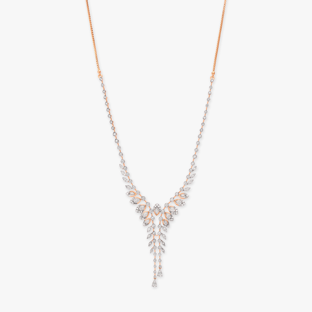 Leafy Splendour Diamond Necklace Set,,hi-res image number null