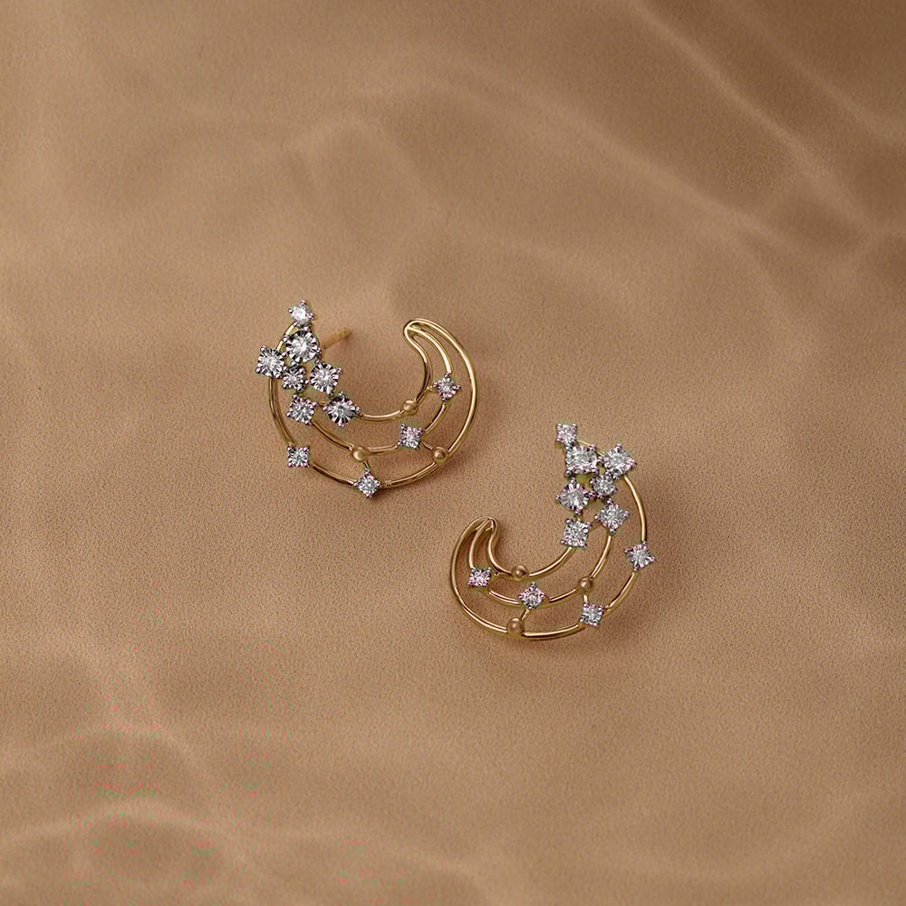 Aqua Aura 14 Kt Gold & Diamond Hoop Earrings,,hi-res image number null