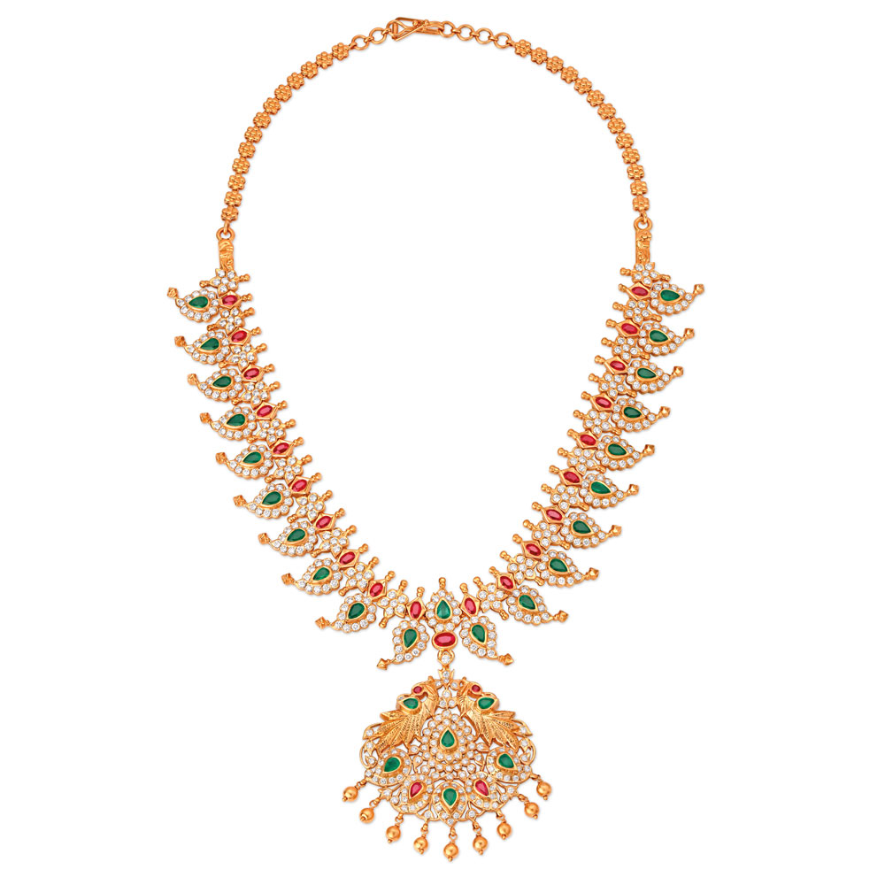 Magnificent Diamond, Emerald and Ruby Necklace