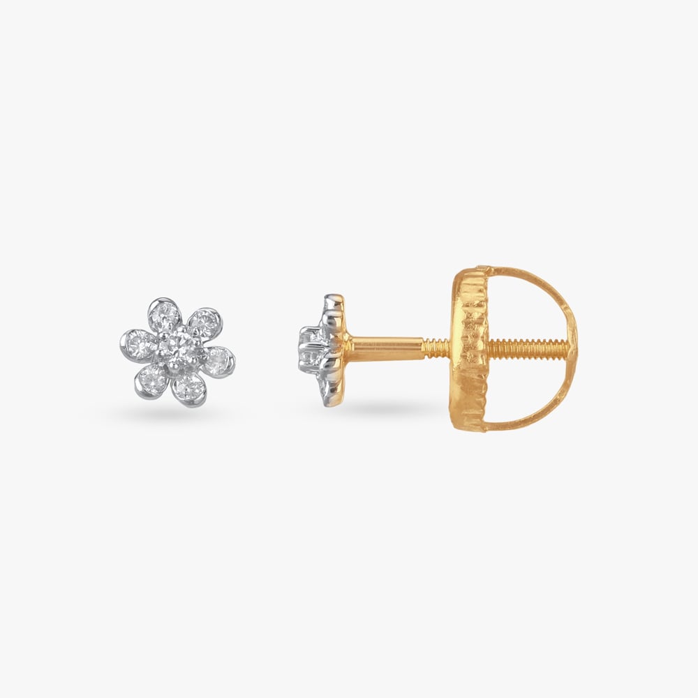 Petal Shine Diamond Stud Earrings,,hi-res image number null