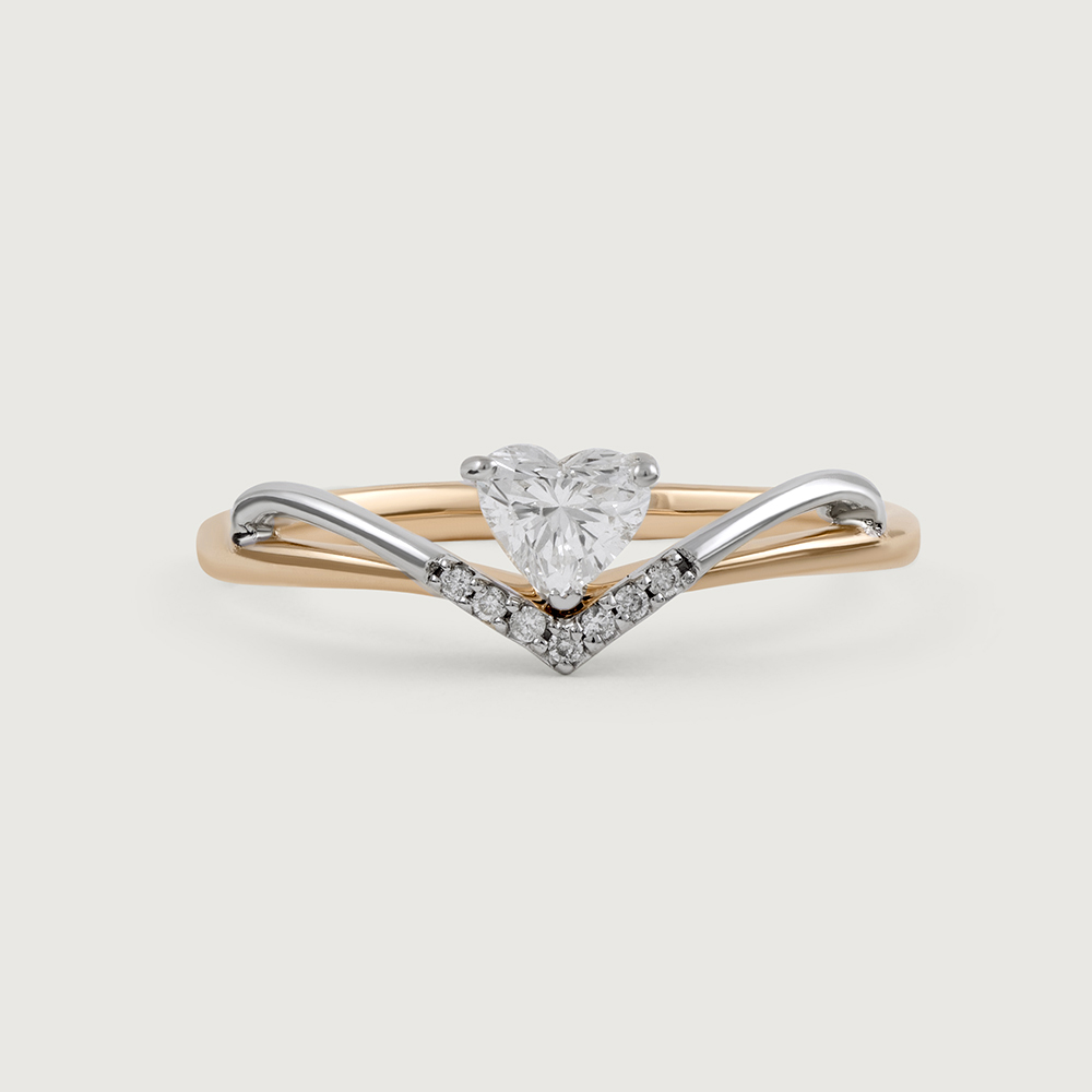 Celestial Heart 14 kt Gold & Diamond Finger Ring,,hi-res image number null