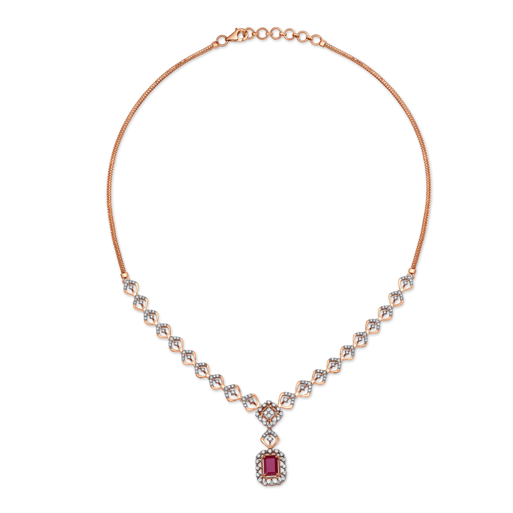 Elegant Diamond Necklace in Rose Gold