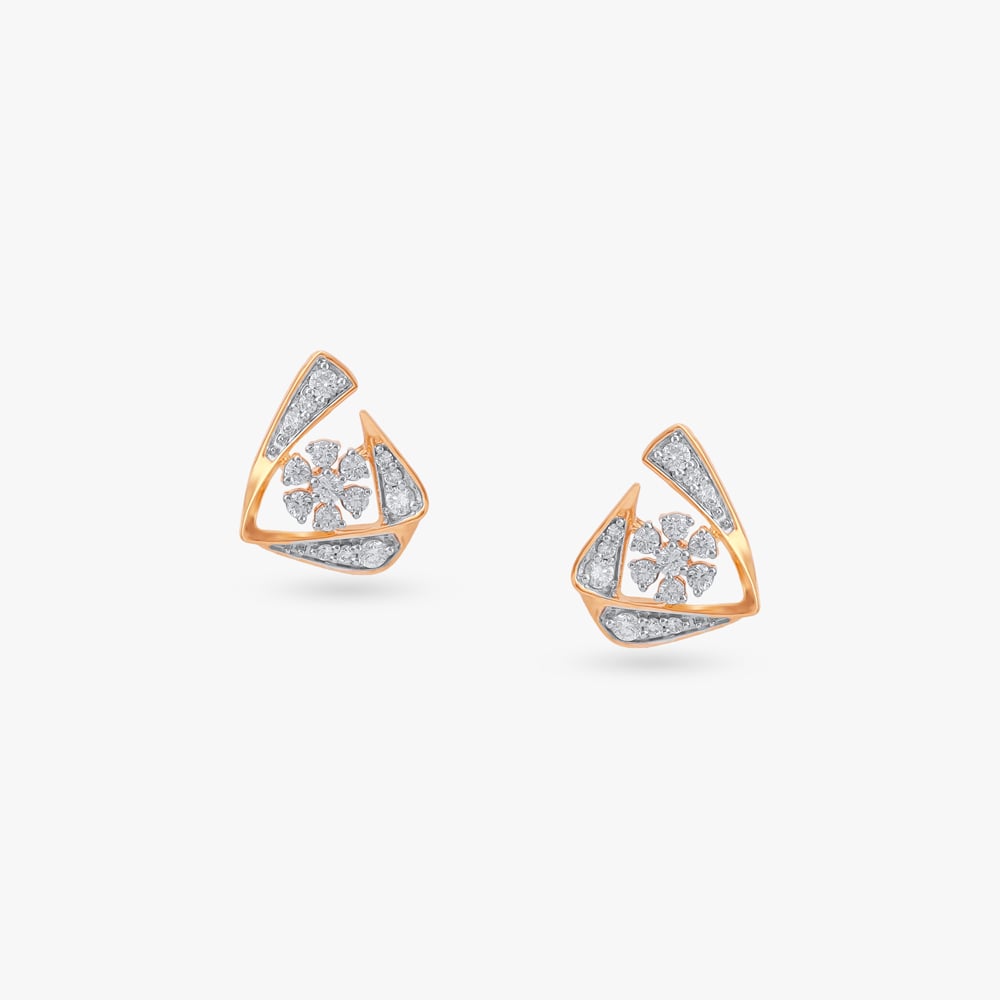 

Playful Petal Diamond Stud Earrings